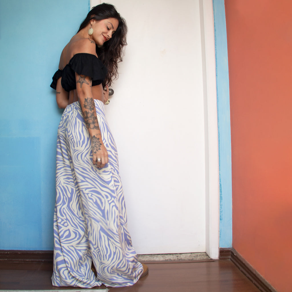 Calça Pantalona Estampada