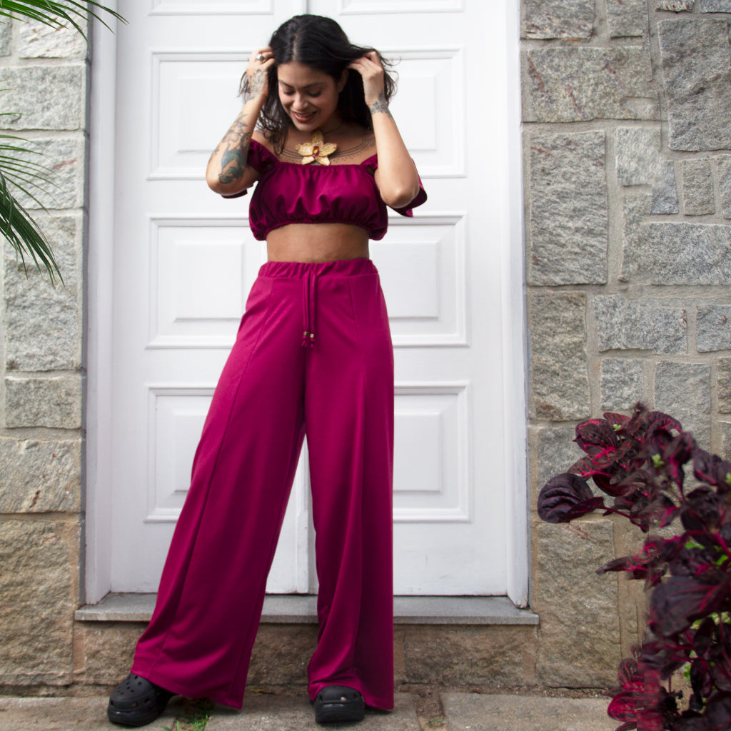 Calça Pantalona Moletinho
