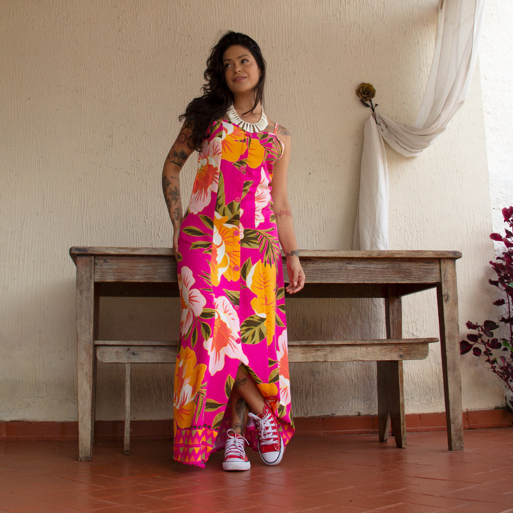 Vestido Longo Botões