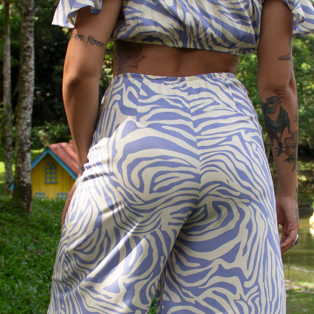 Calça Pantalona Estampada