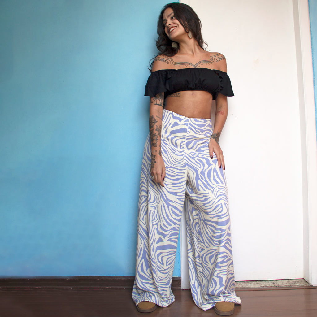 Calça Pantalona Estampada