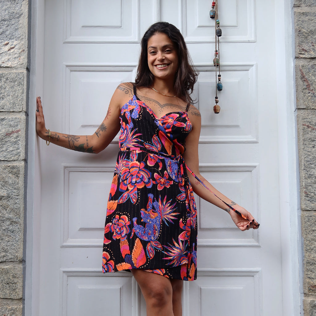 Vestido Transpasse Colorê