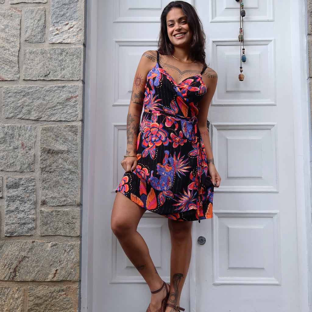 Vestido Transpasse Colorê