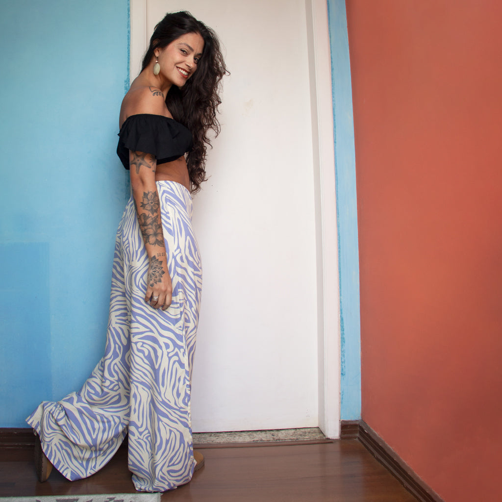 Calça Pantalona Estampada