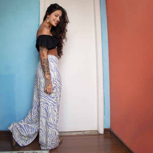 Calça Pantalona Estampada