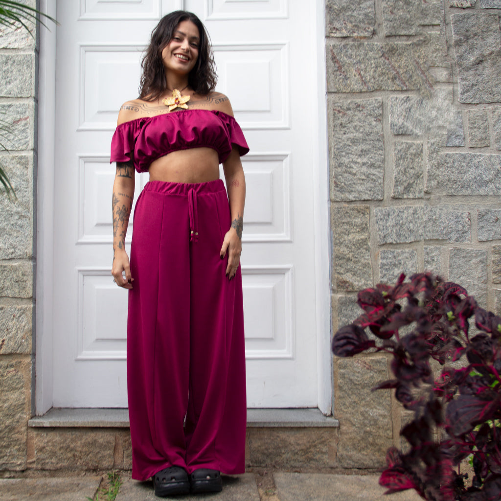 Calça Pantalona Moletinho