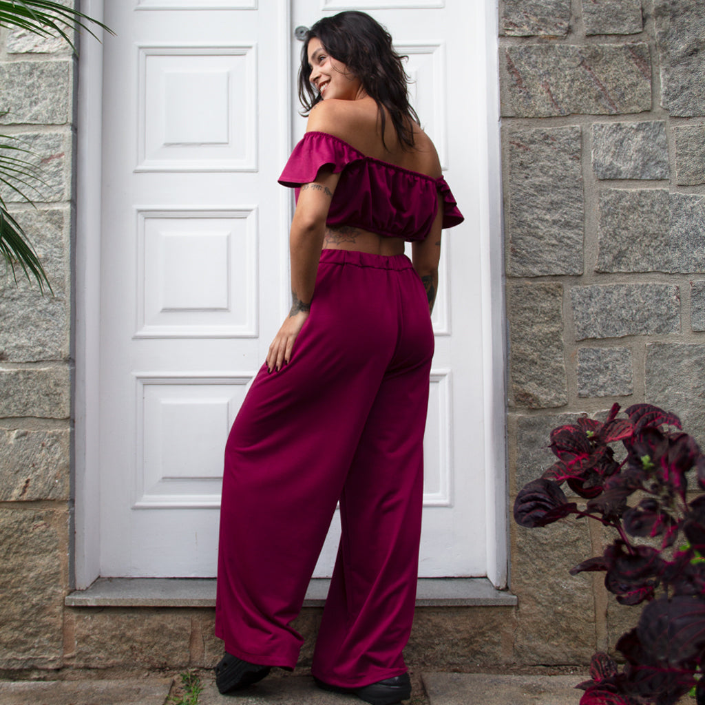 Calça Pantalona Moletinho