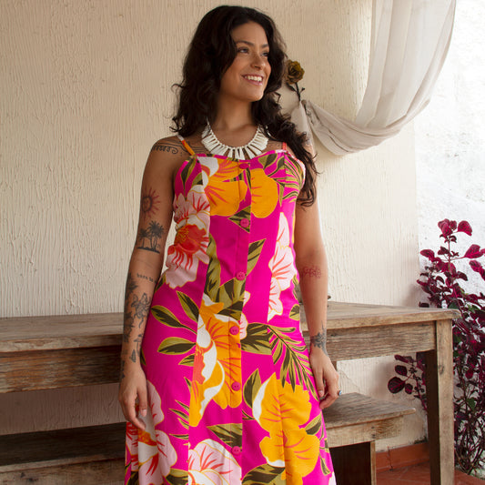 Vestido Longo Botões