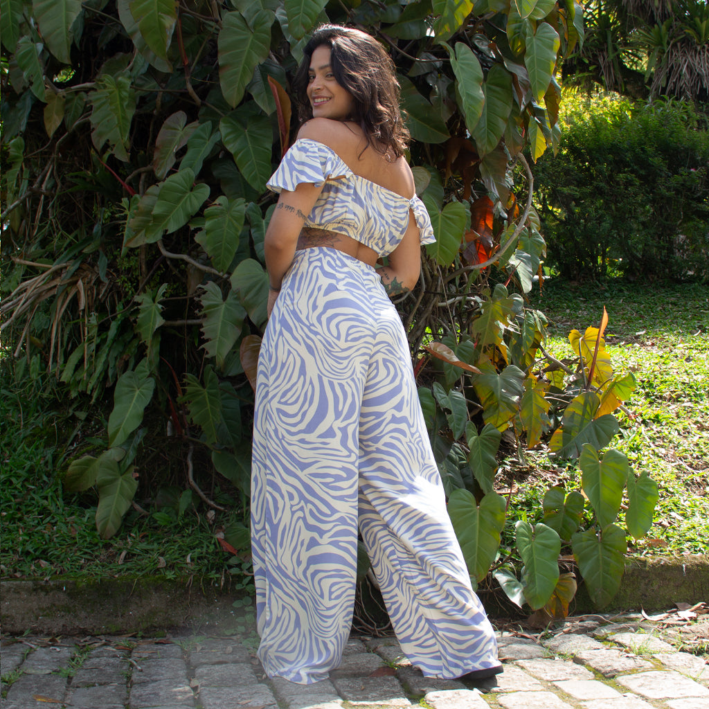 Calça Pantalona Estampada