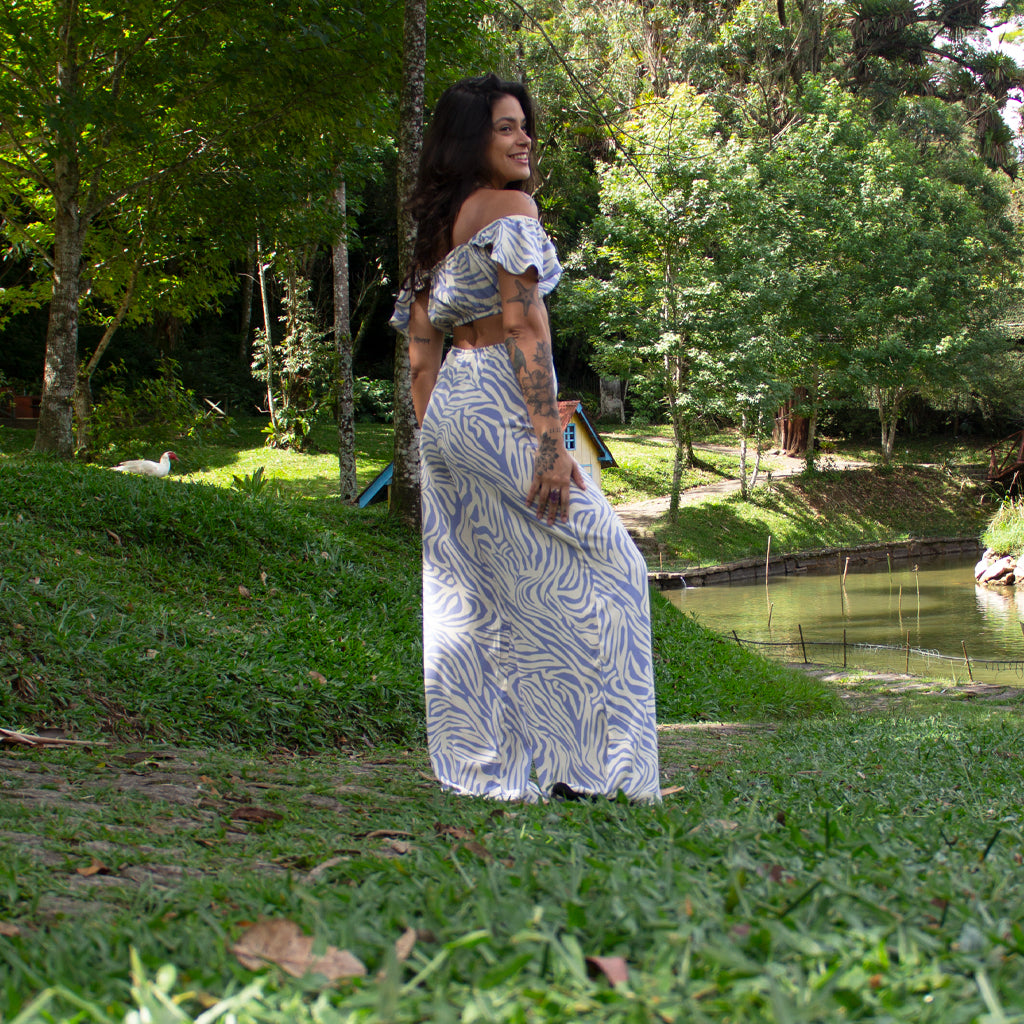 Calça Pantalona Estampada